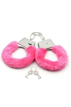 Censan Fetiş Fantezi Pembe Peluşlu Metal Kelepçe