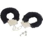 Censan Fetiş Fantezi Siyah Peluşlu Metal Kelepçe