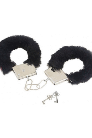 Censan Fetiş Fantezi Siyah Peluşlu Metal Kelepçe