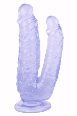 19cm Mor Çiftli Dildo No:76