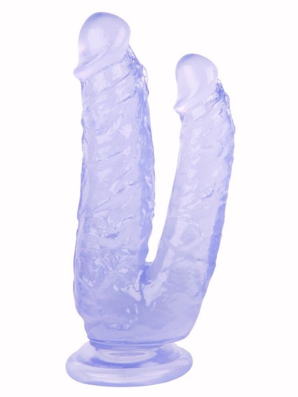 19cm Mor Çiftli Dildo No:76
