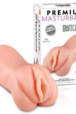 Patricia - Kolay Saklanabilir Cep Boy Titreşimli Isıtmalı Suni Vajina Realistik Mastürbatör 15 CM