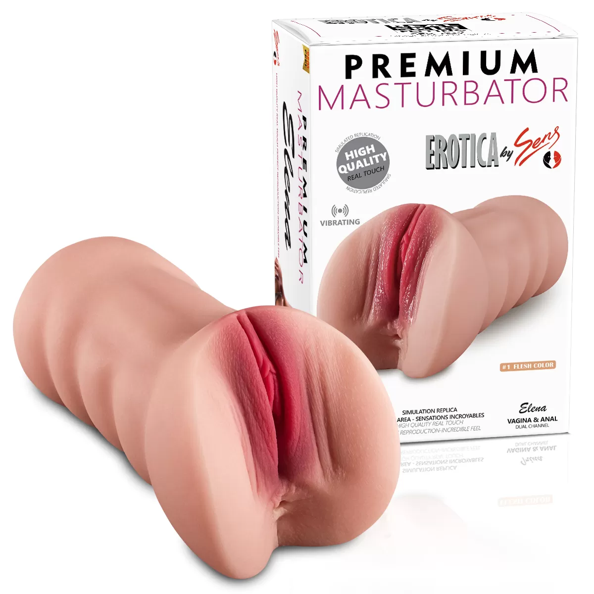 Elena - Anal Vajina Çift Girişli Realistik Mastürbatör Isıtmalı Titreşimli Yapay Vajina
