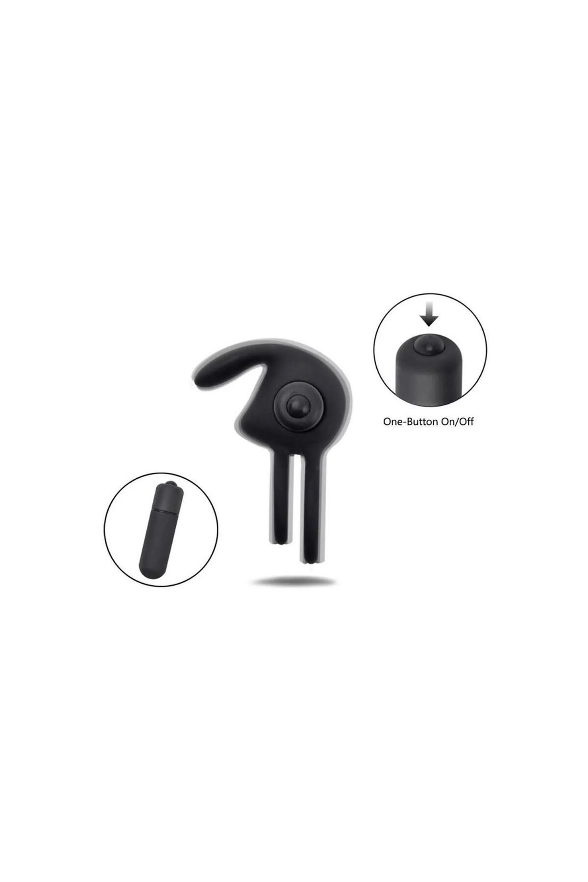 Titreşimli Rabbit Penis Halkası Siyah - Görsel 3