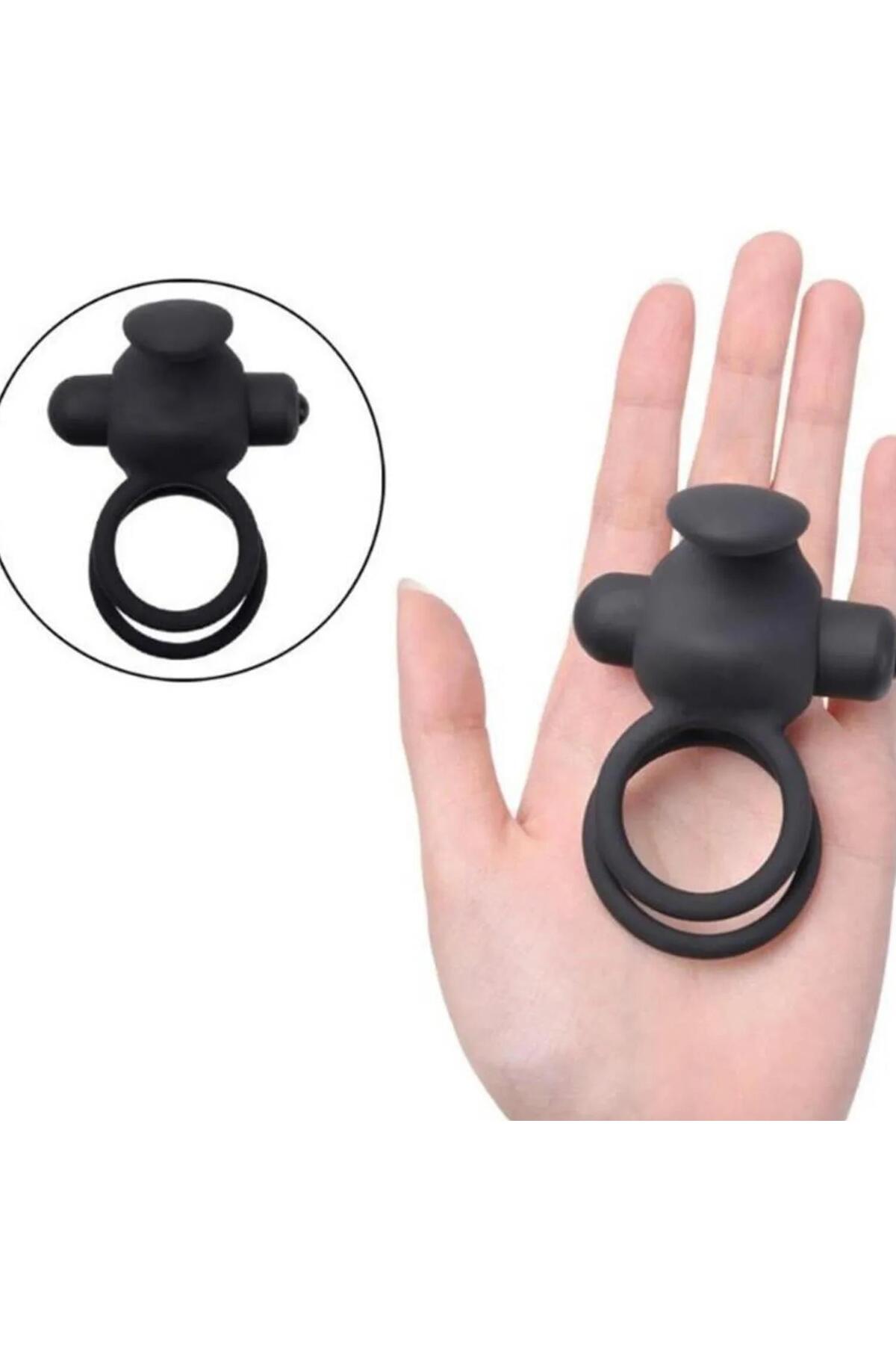 Titreşimli Rabbit Penis Halkası Siyah - Görsel 4