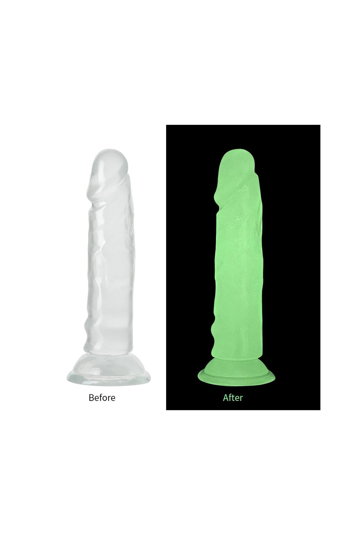 Şeffaf Fosforlu Silikon Dildo 13 cm - Görsel 2