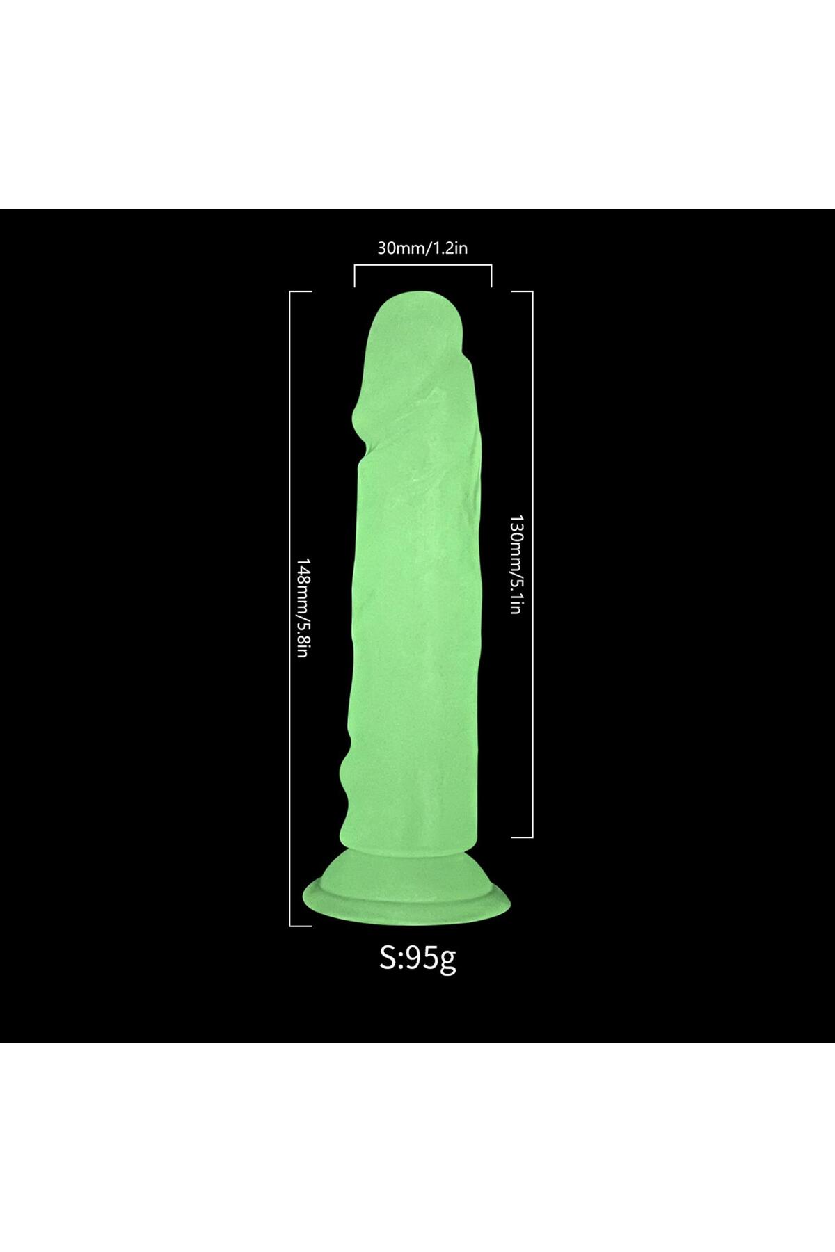 Şeffaf Fosforlu Silikon Dildo 13 cm - Görsel 3