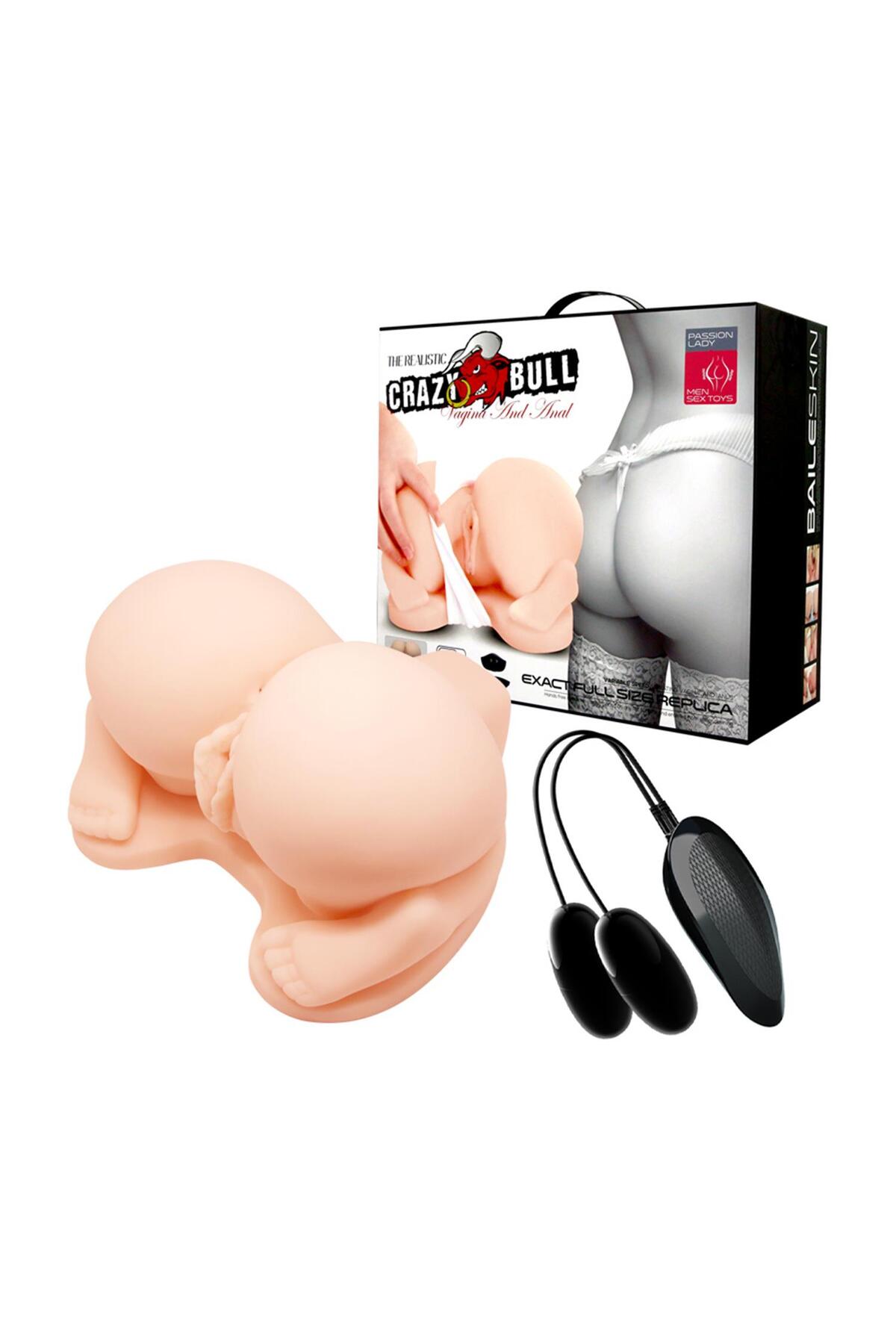 Crazy Bull Titreşimli Real-Skin Vajina & Anal Mastürbatör