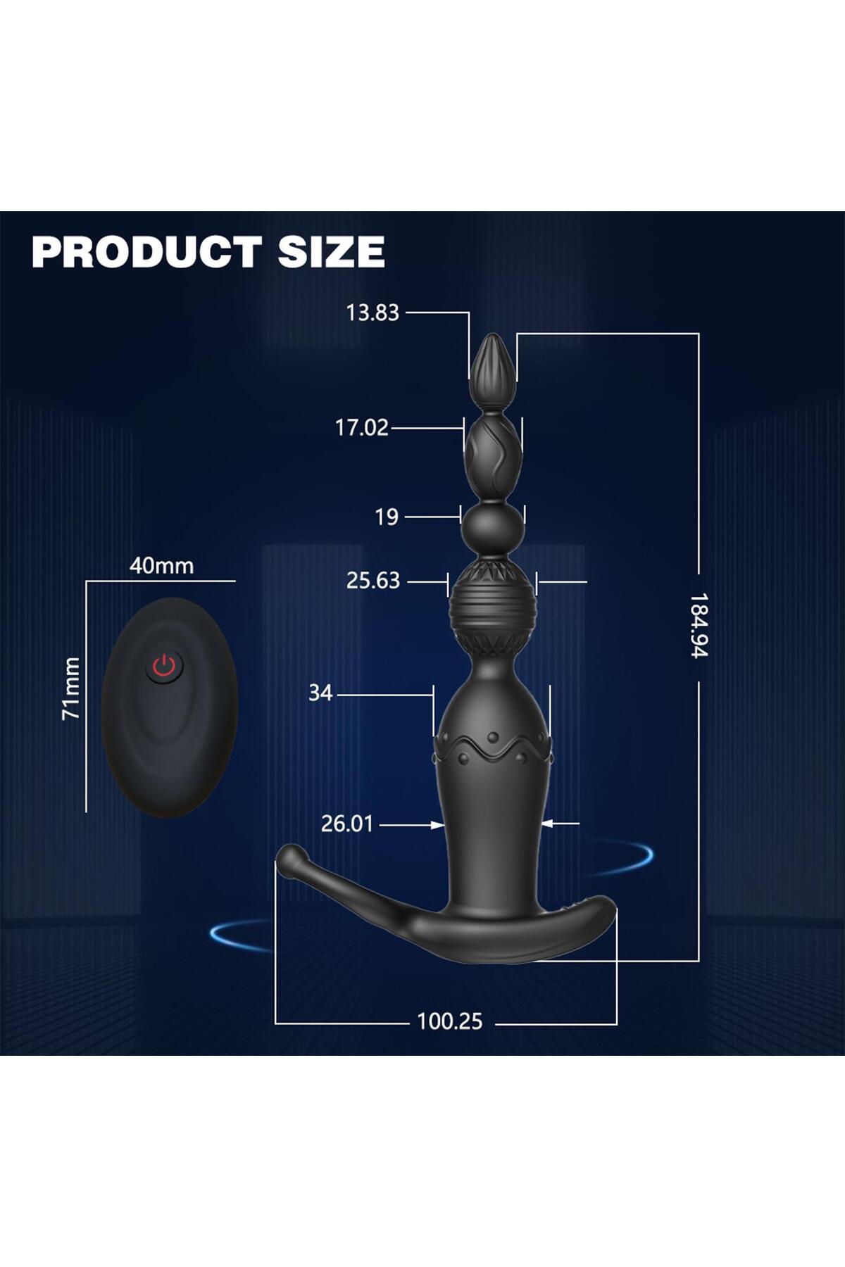 Telefon Kontrollü Anal Vibratör ve Penis Halkası Siyah - Görsel 2
