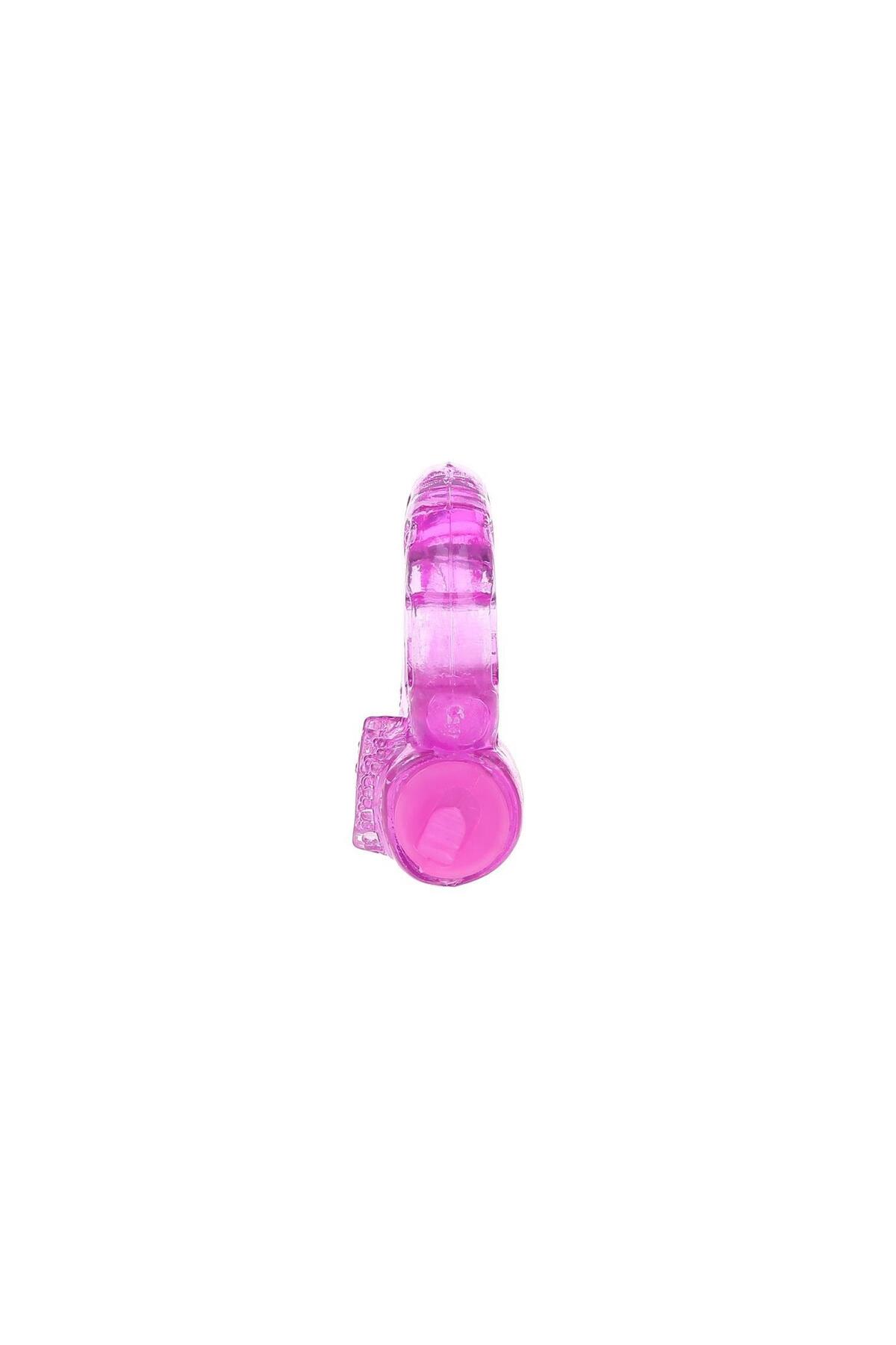 Titreşimli Pembe Silikon Penis Halkası - Görsel 2