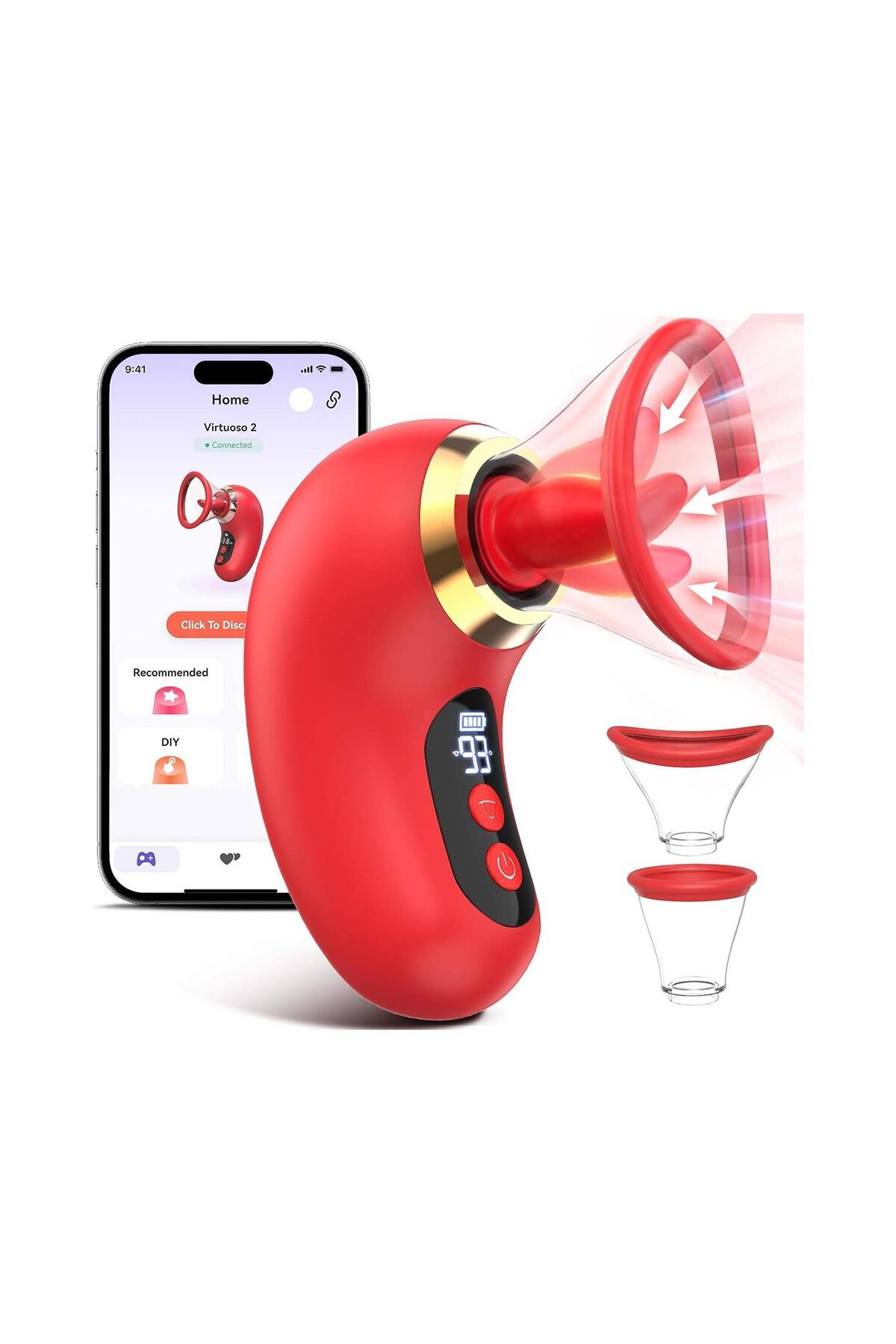 APP Kontrollü Emişli Ve Dilli Vibratör – Dijital Ekranlı, Sessiz, Su Geçirmez