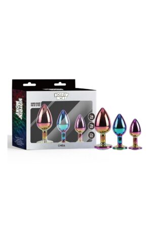 Chisa Rainbow Gem 3’lü Metal Anal Plug Seti