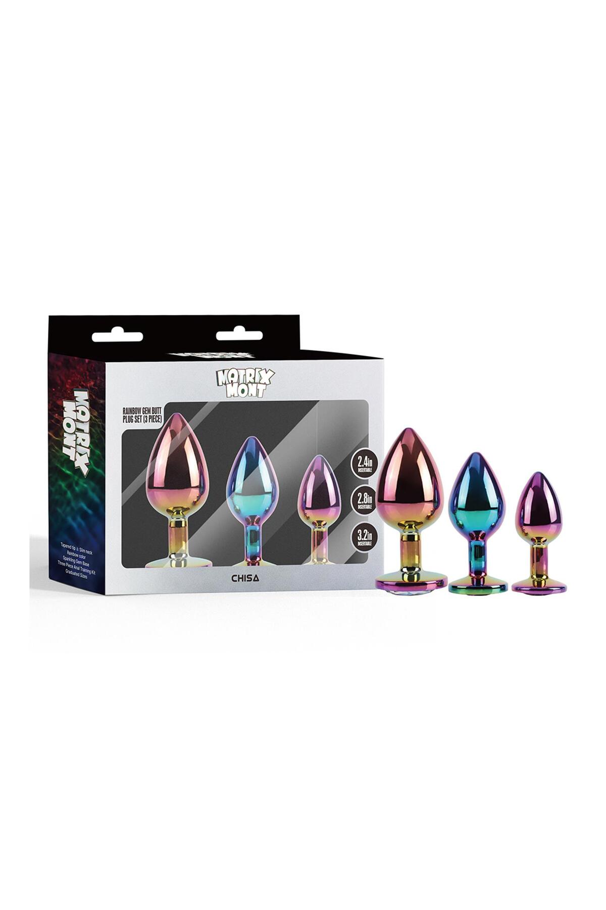 Chisa Rainbow Gem 3’lü Metal Anal Plug Seti