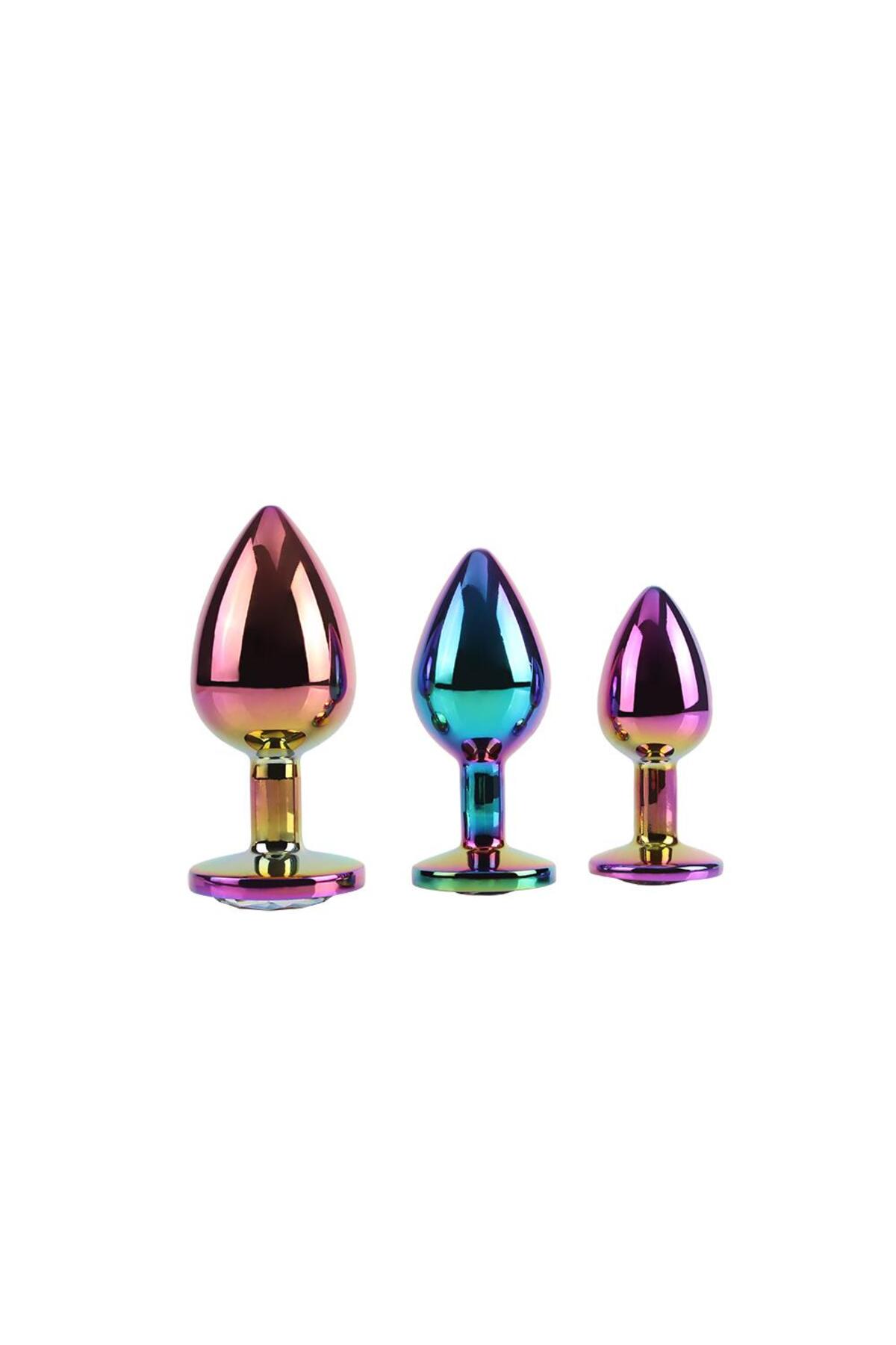 Chisa Rainbow Gem 3’lü Metal Anal Plug Seti - Görsel 2