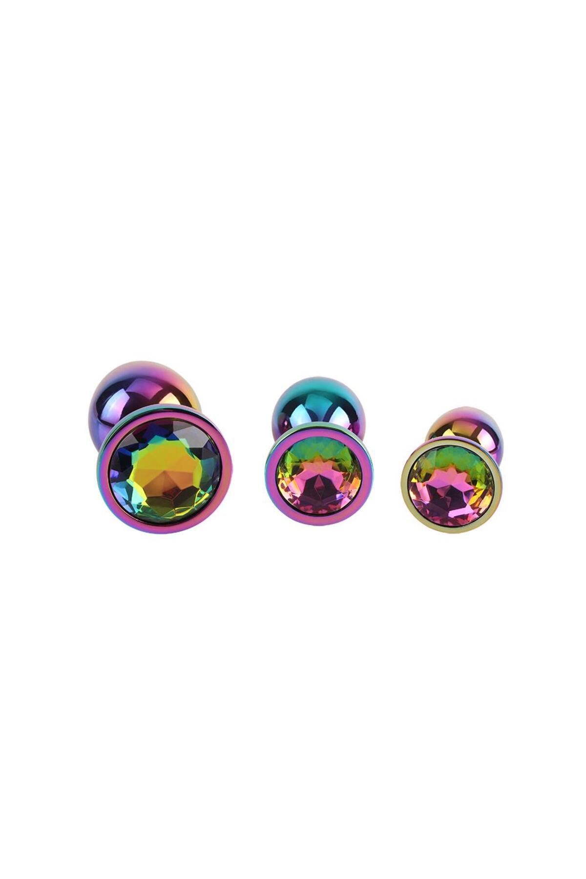 Chisa Rainbow Gem 3’lü Metal Anal Plug Seti - Görsel 3