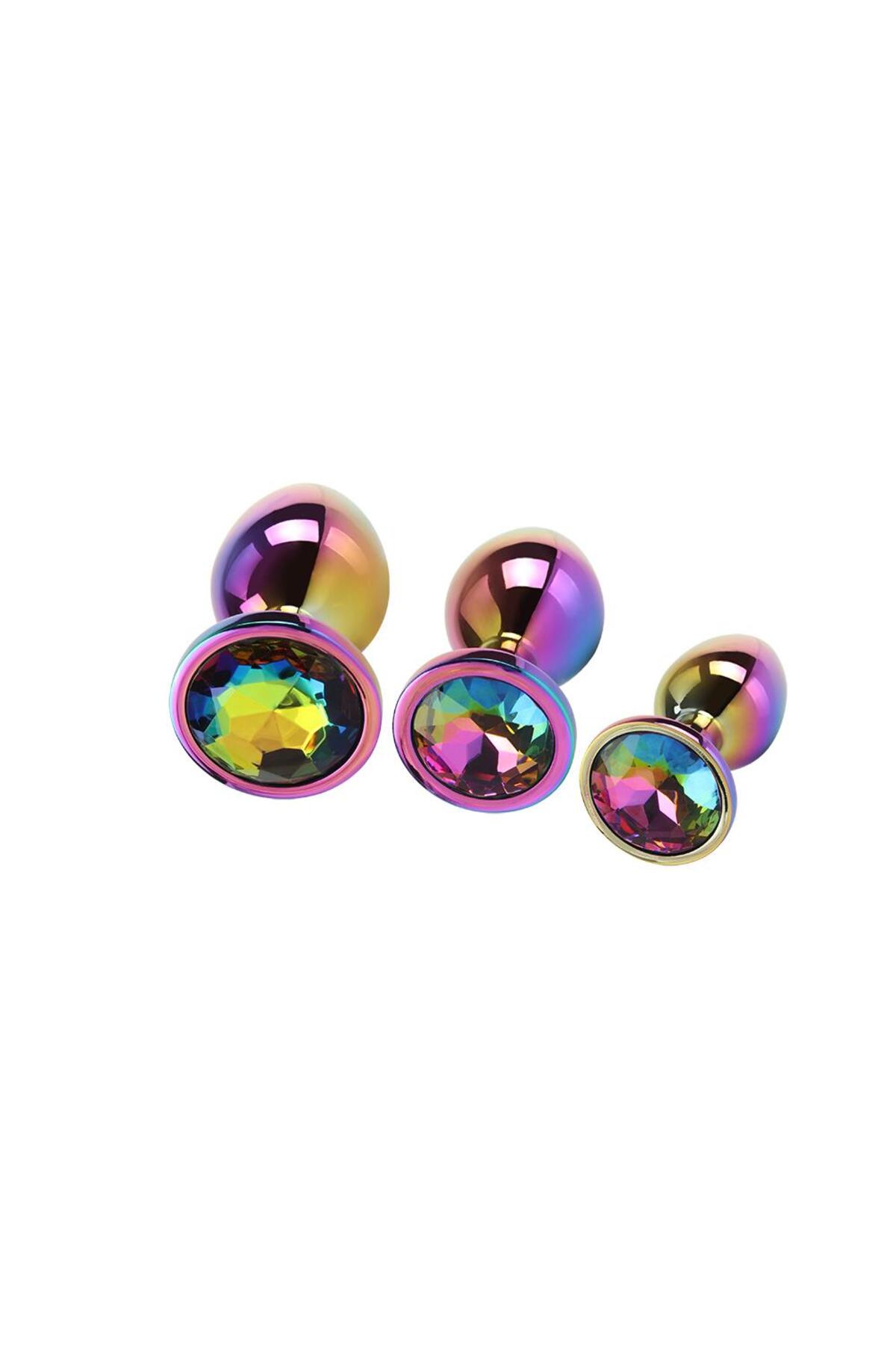 Chisa Rainbow Gem 3’lü Metal Anal Plug Seti - Görsel 4