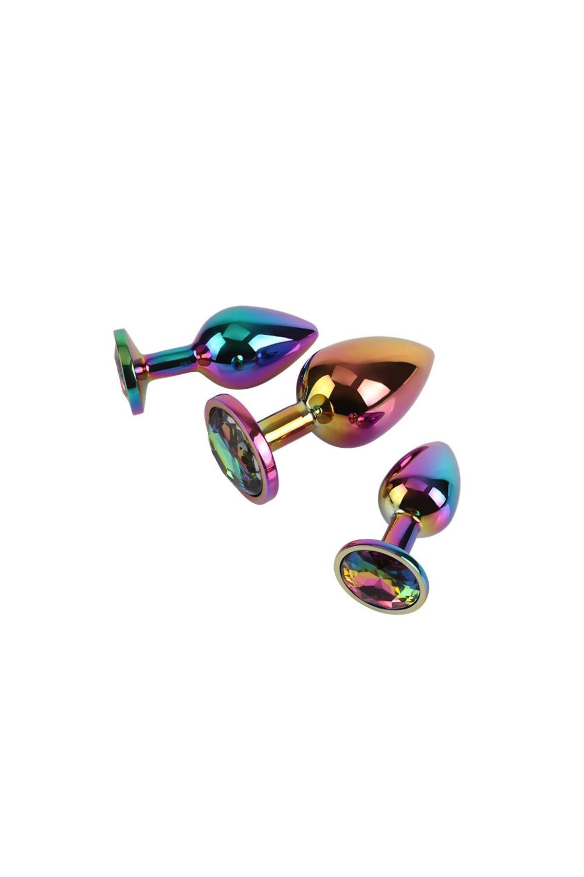 Chisa Rainbow Gem 3’lü Metal Anal Plug Seti - Görsel 5