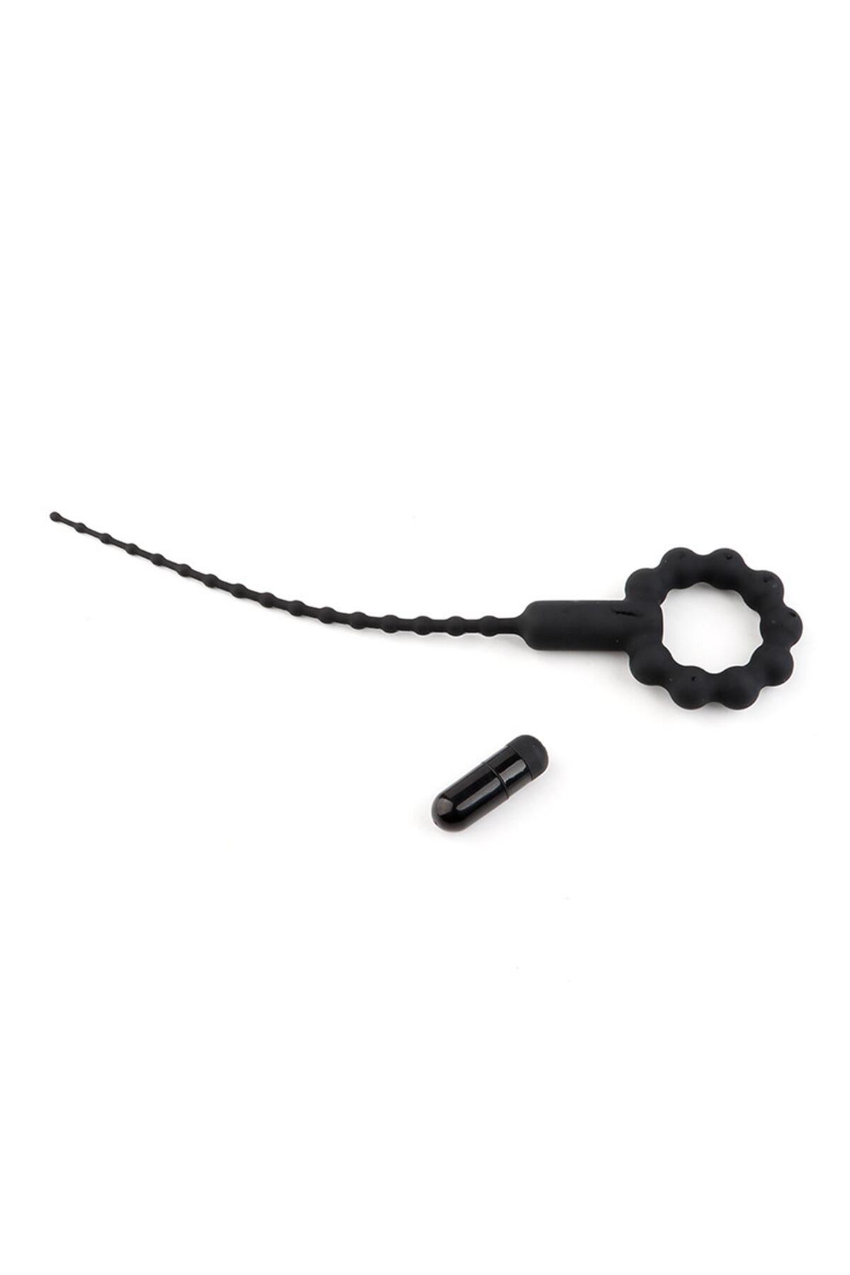 Titreşimli Boğumlu Penis Plug Siyah - Görsel 2