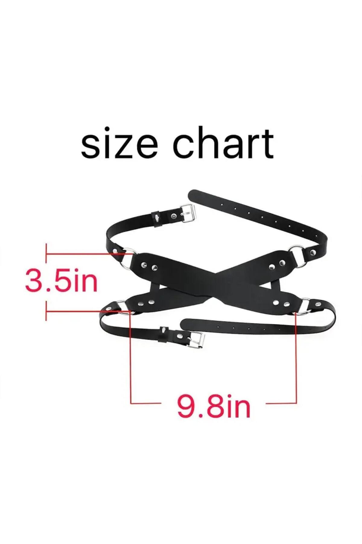 Deri Çapraz Göz Maskesi Ayarlanabilir Harness - Görsel 5