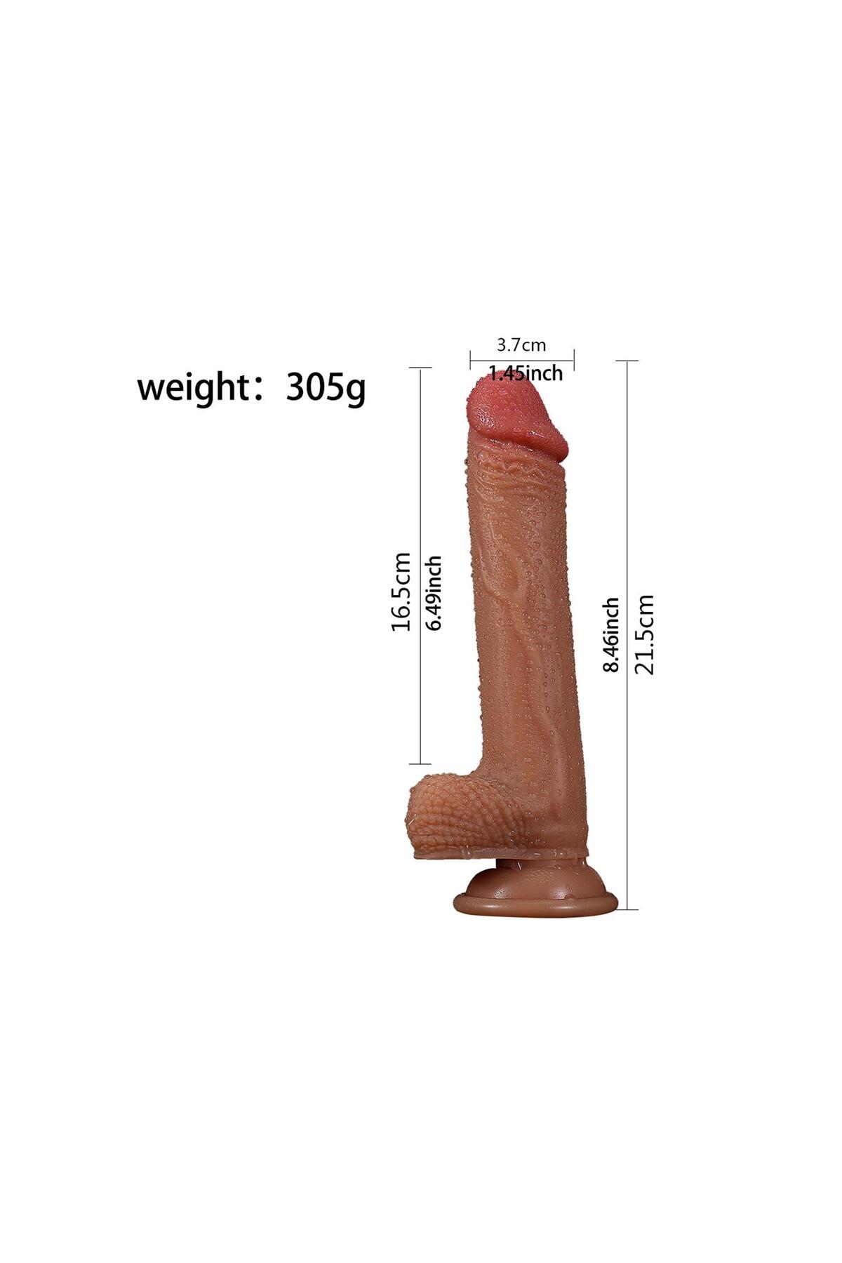 Realistik Dildo Esmer 21,5 cm - Görsel 3