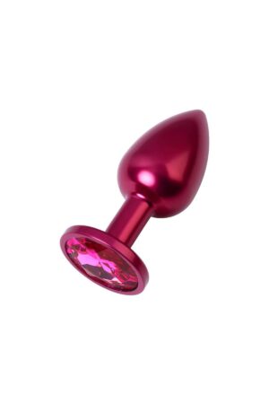 Metal Pembe Taşlı Kırmızı Anal Plug Küçük Boy