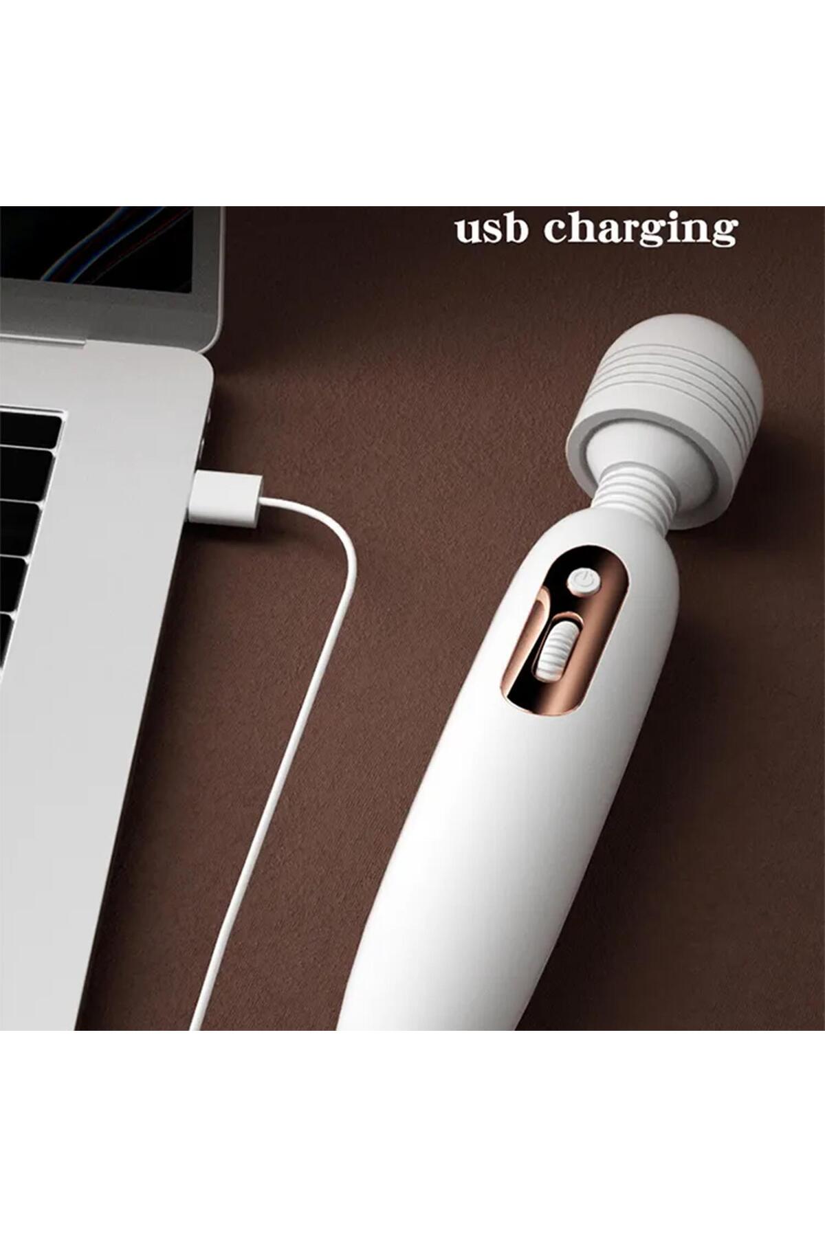 Modern Masaj Wand Vibratör Beyaz - Görsel 4