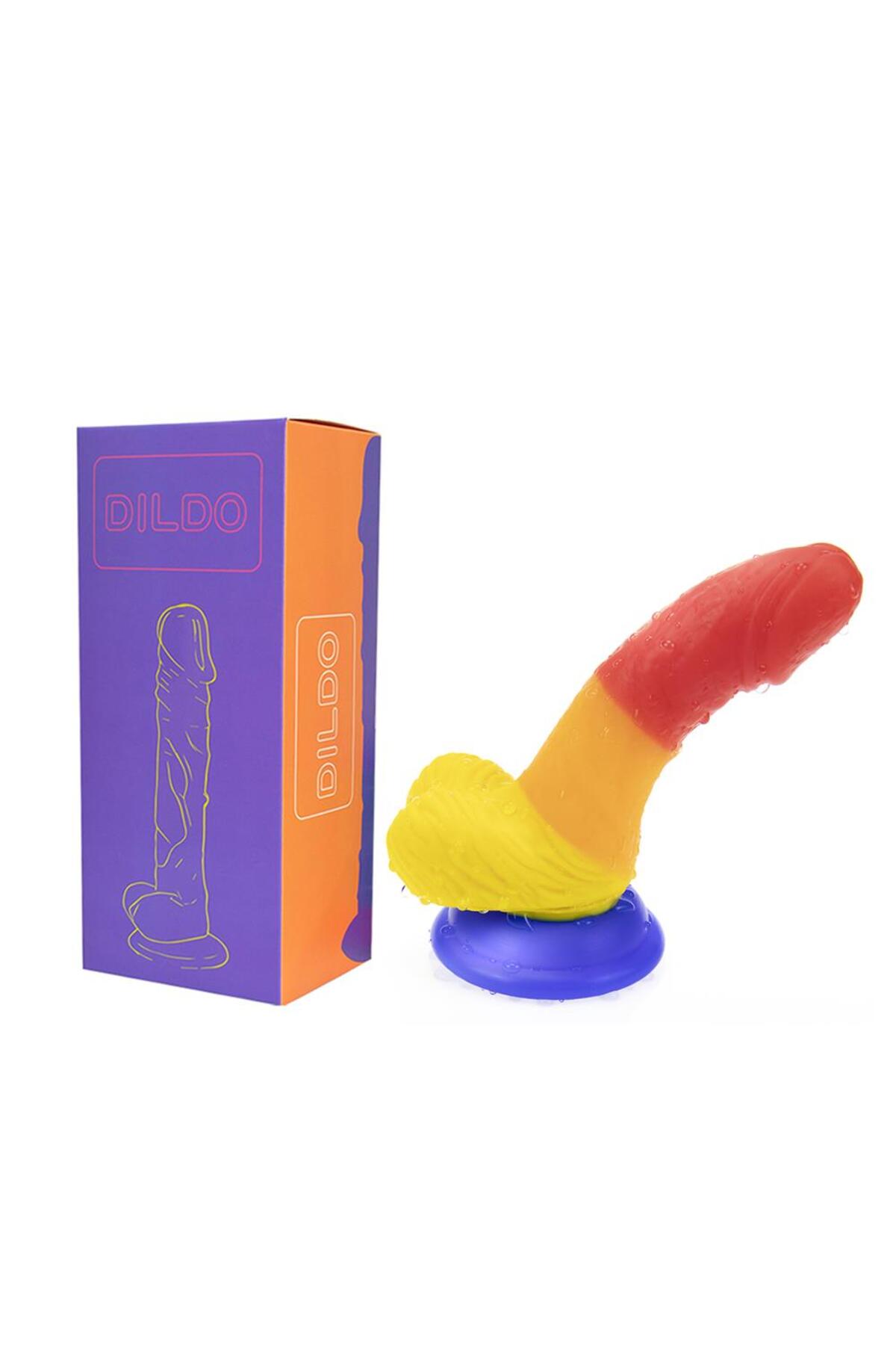 Gökkuşağı Realistik Dildo 12cm - Görsel 3