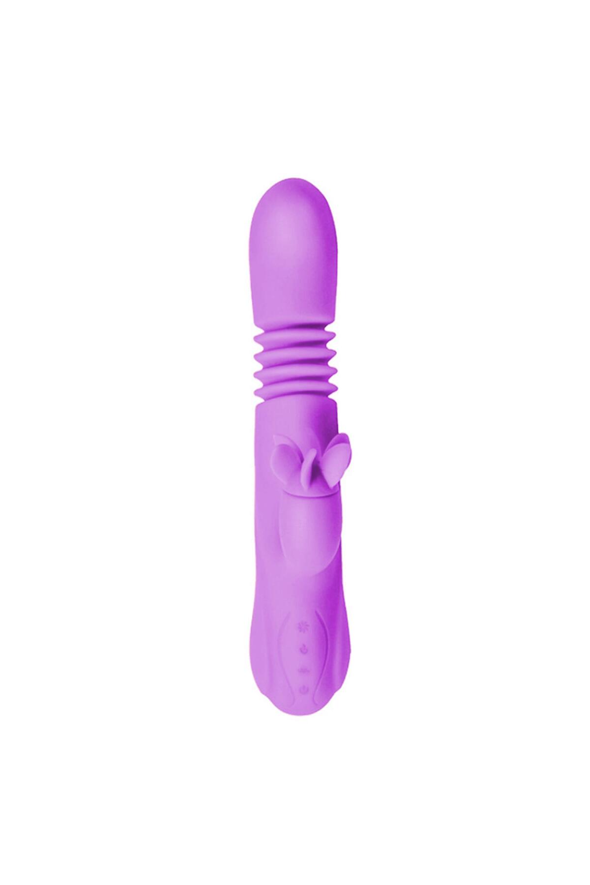 Hareketli Uyarıcılı Isıtmalı Rabbit Vibratör Mor - Görsel 2