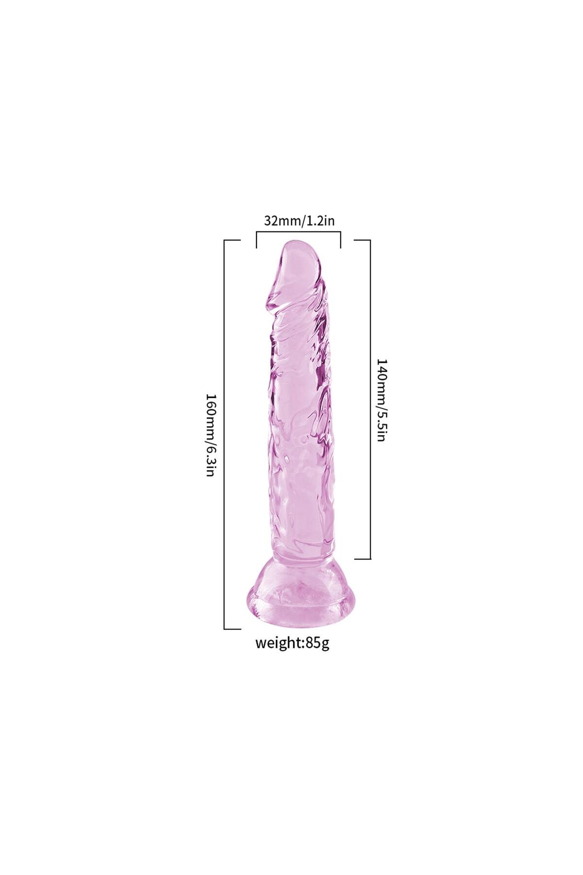 Şeffaf Pembe Silikon Gerçekçi Dildo 14cm - Görsel 2