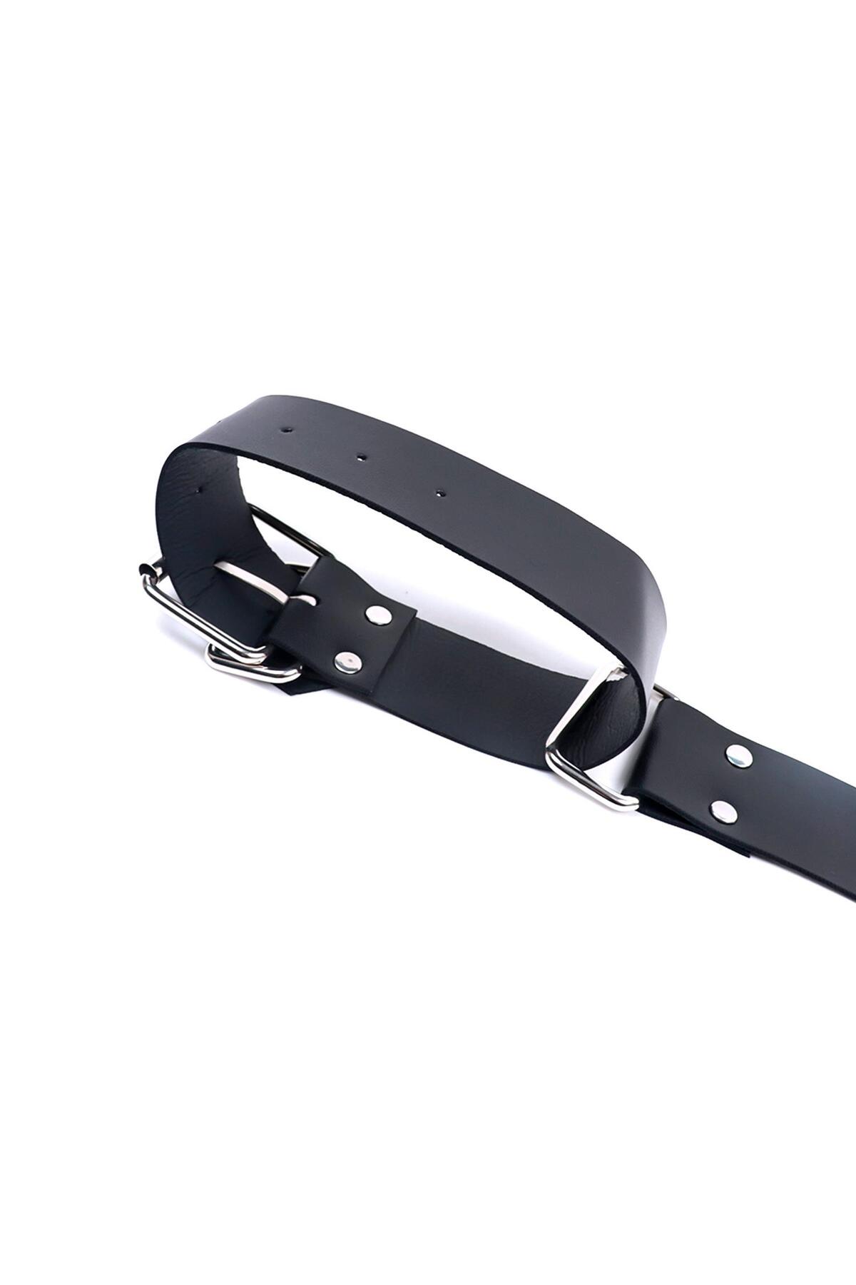 Siyah Deri Kol ve El Bağlama Harness Seti - Görsel 4