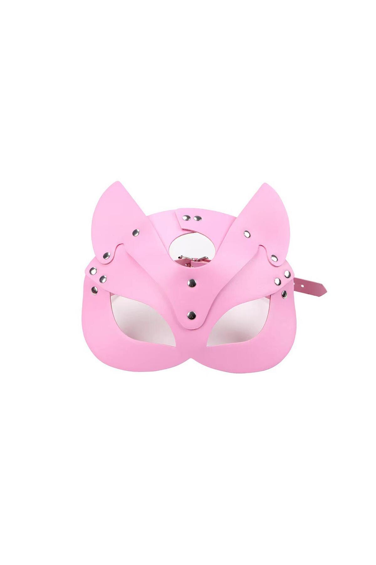 Deri Fantezi Maskesi Pembe
