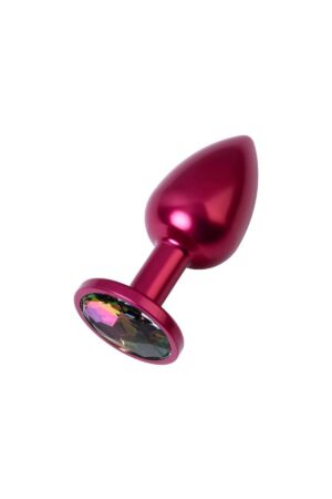 Metal Rainbow Taşlı Kırmızı Anal Plug Küçük Boy
