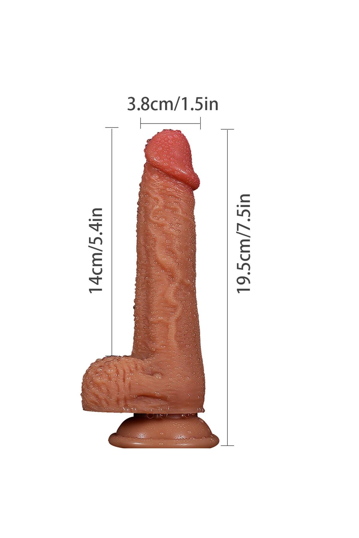 Realistik Dildo – 19,5 cm Güçlü Vakum Tabanı - Görsel 3