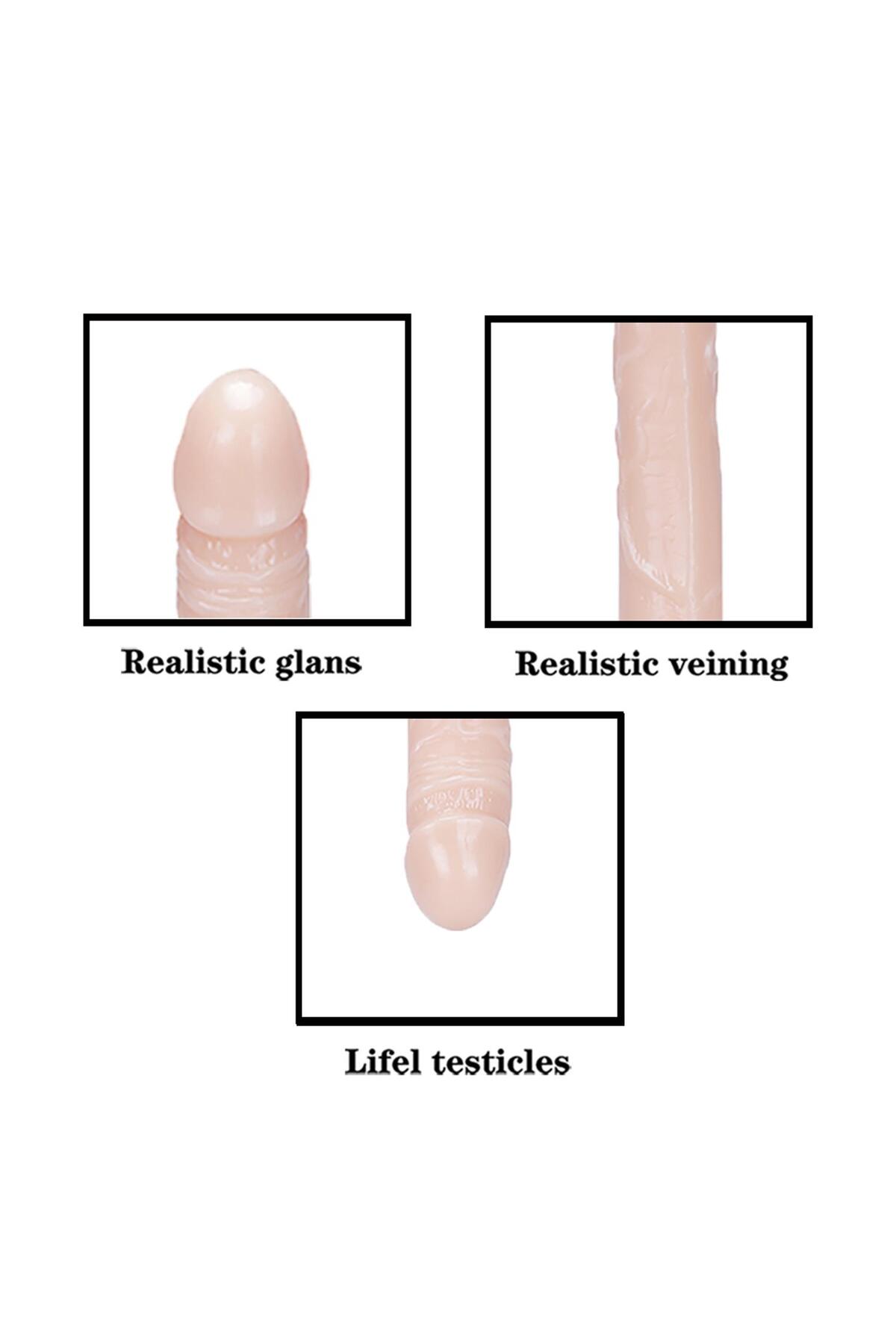 Çift Uçlu Realistik Dildo – 37,5 cm - Görsel 3