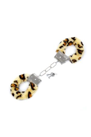 Peluşlu Metal Fantezi Kelepçe Leopar