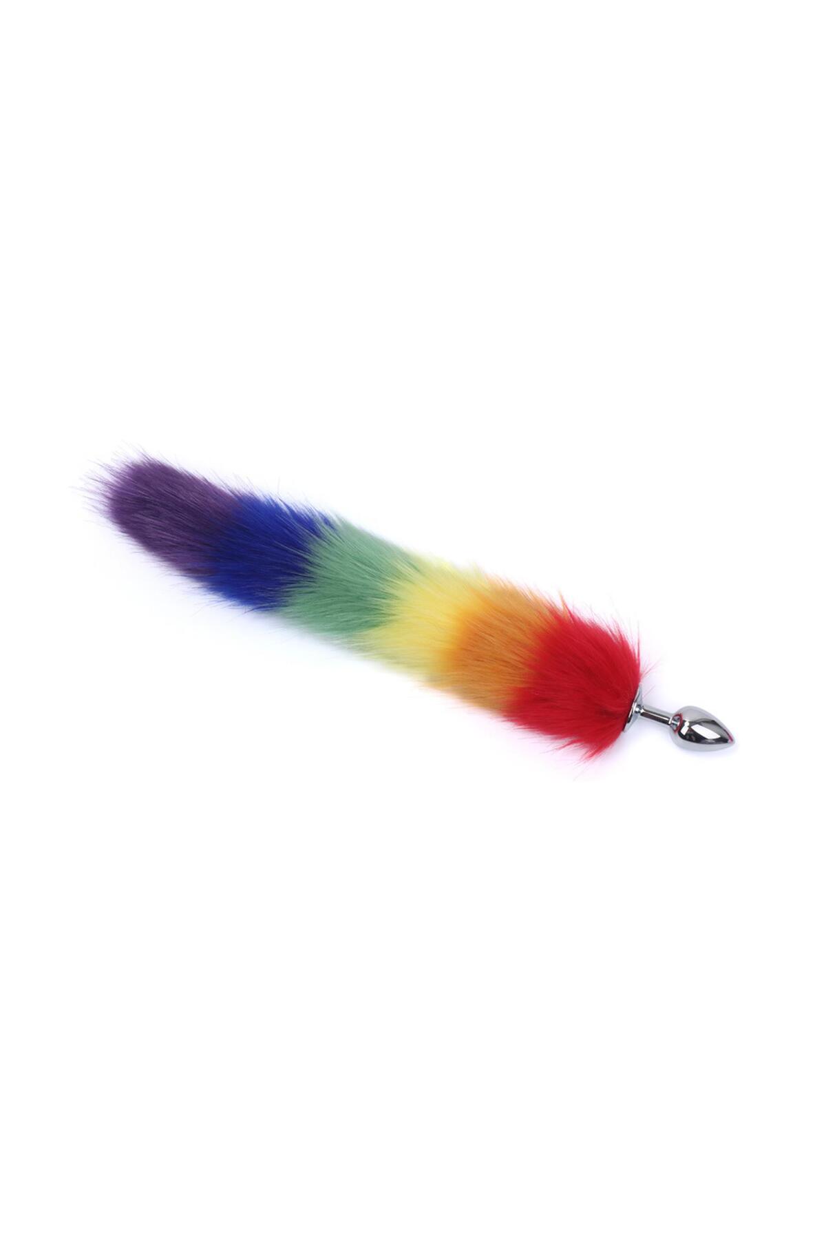 Tilki Kuyruk Anal Plug Rainbow - Görsel 2