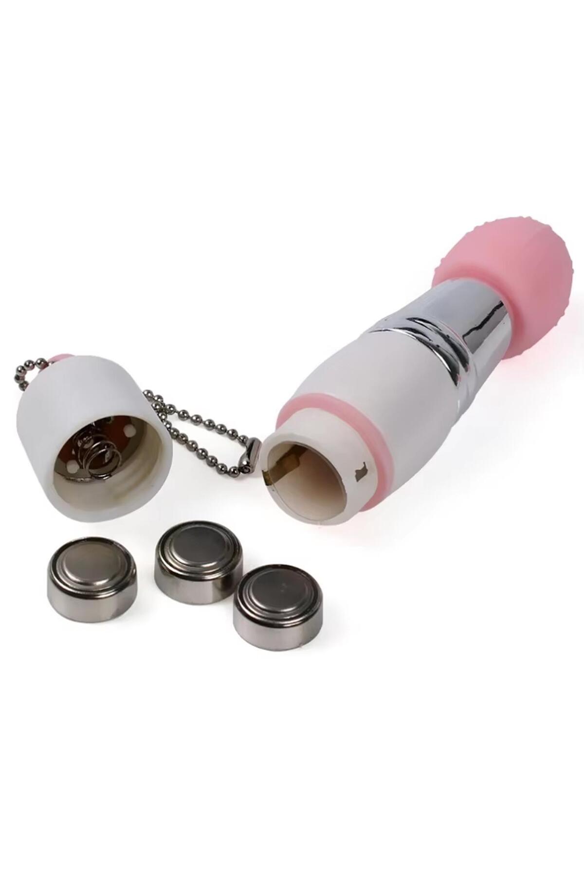 Mini Anahtarlık Vibratör – 3 Başlıklı Kompakt Masaj Cihazı Beyaz - Görsel 3
