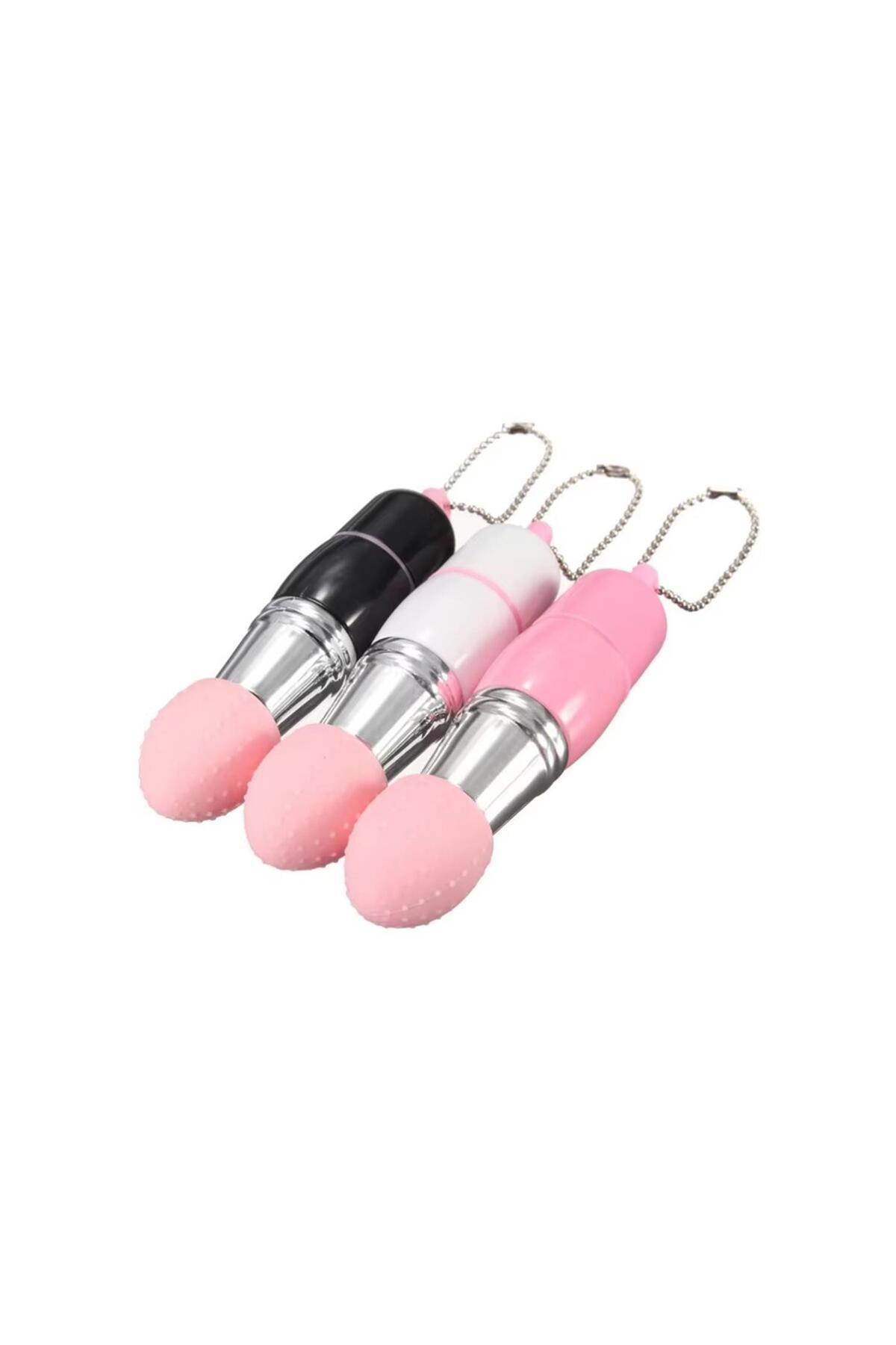 Mini Anahtarlık Vibratör – 3 Başlıklı Kompakt Masaj Cihazı Beyaz - Görsel 4