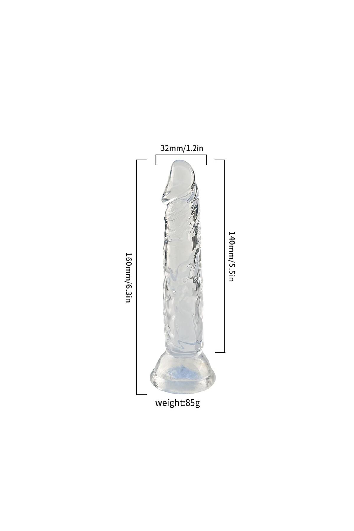 Şeffaf Silikon Gerçekçi Dildo 14cm - Görsel 2