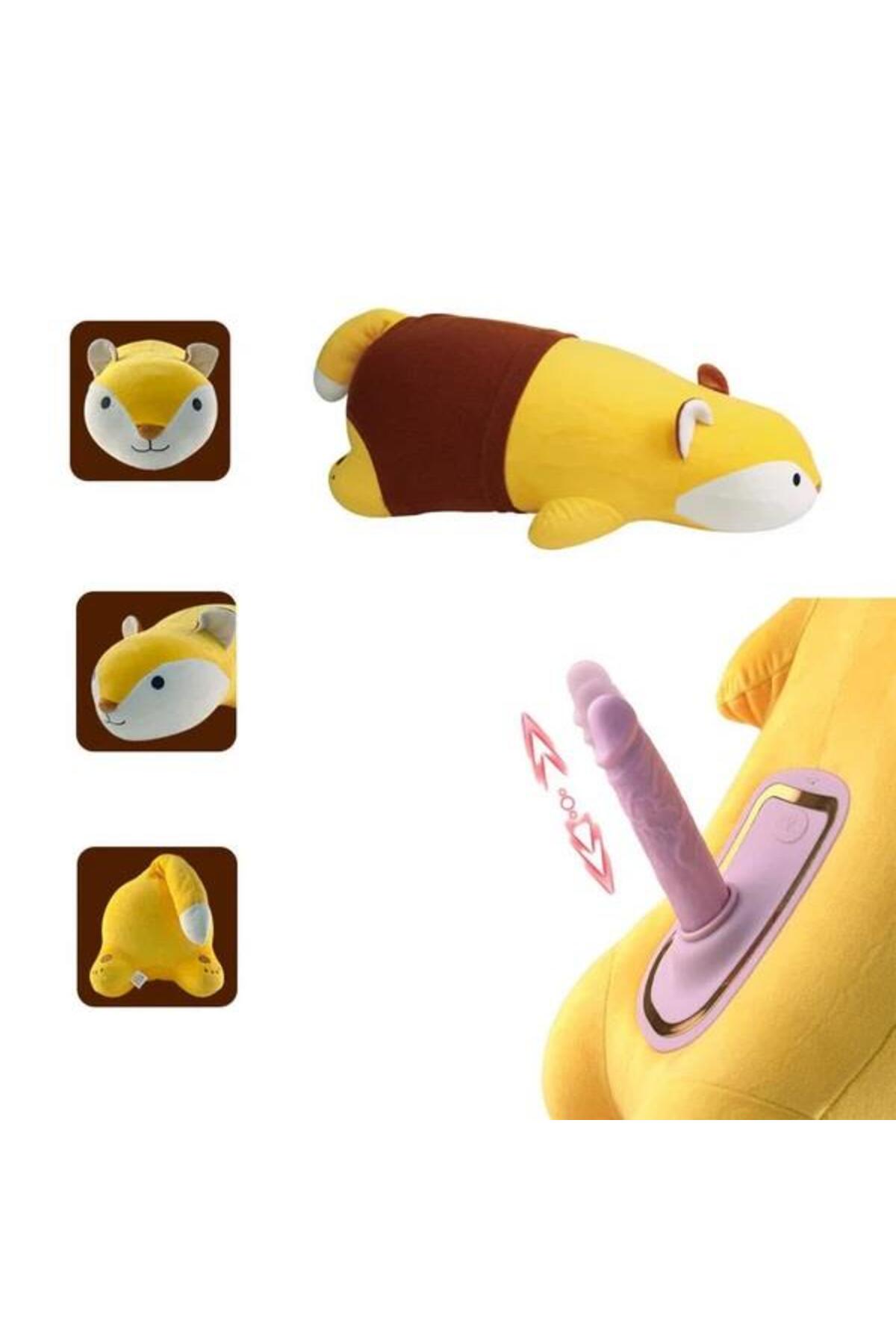 Peluş Tilki Görünümlü Hareketli Isıtmalı Dildo Vibratör - Görsel 3