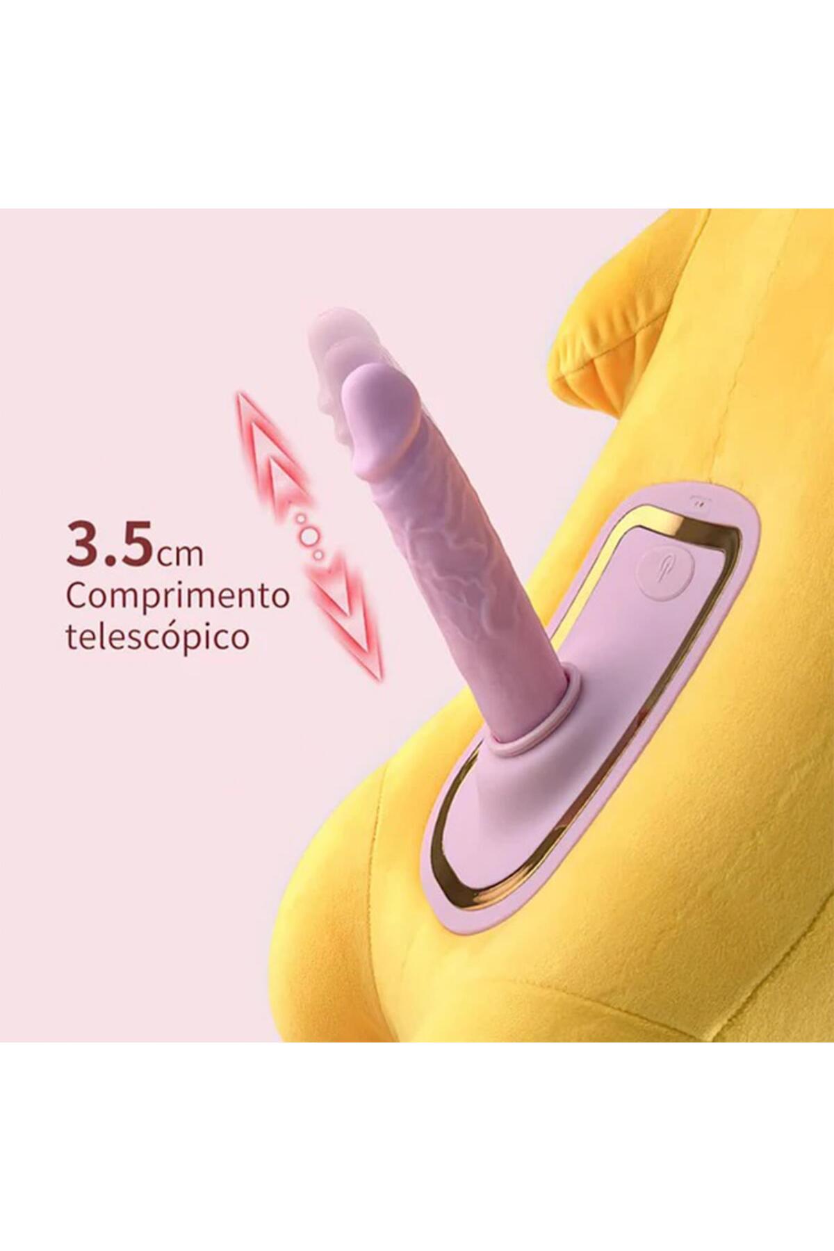 Peluş Tilki Görünümlü Hareketli Isıtmalı Dildo Vibratör - Görsel 4