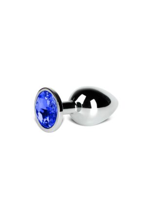Metal Elmas Taşlı Anal Plug Mavi En Küçük Boy