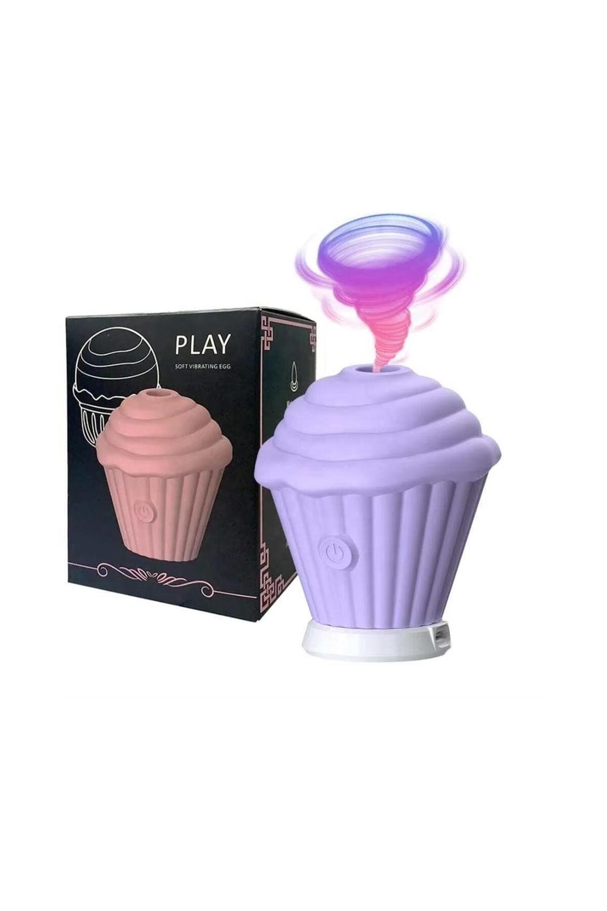 Cupcake Tasarımlı 5 Modlu Şarjlı Klitoral Uyarıcı Mor