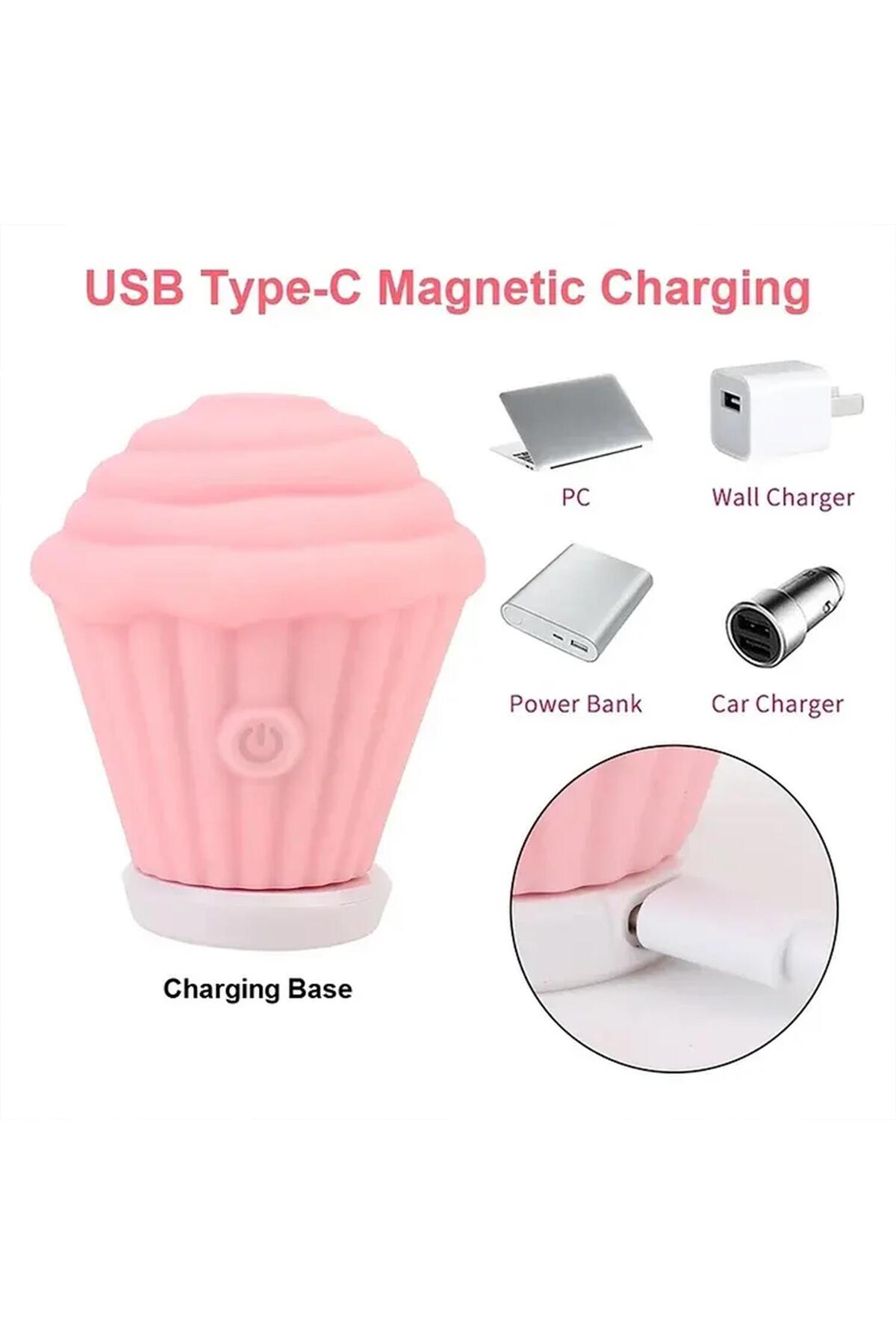 Cupcake Tasarımlı 5 Modlu Şarjlı Klitoral Uyarıcı Mor - Görsel 2