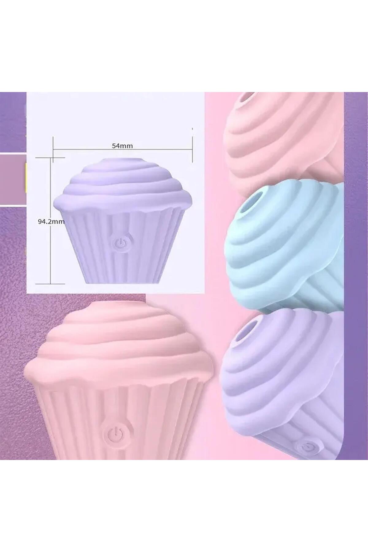 Cupcake Tasarımlı 5 Modlu Şarjlı Klitoral Uyarıcı Pembe - Görsel 4