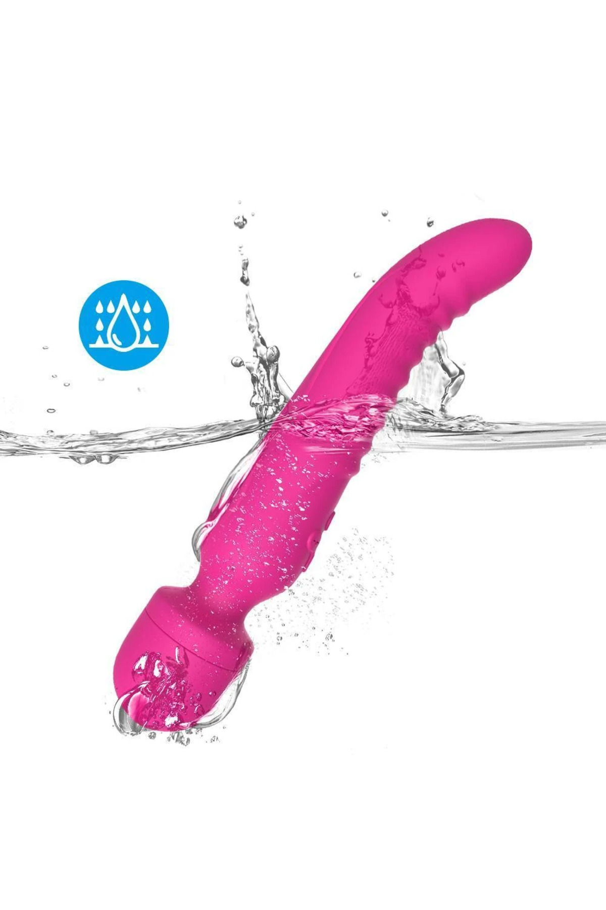 CHOBE Isıtmalı Çift Titreşim Motorlu Klitoris ve G Nokta Wand Vibratör - Pembe - Görsel 6