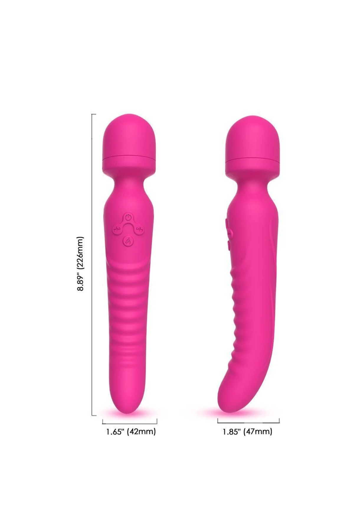 CHOBE Isıtmalı Çift Titreşim Motorlu Klitoris ve G Nokta Wand Vibratör - Pembe - Görsel 8