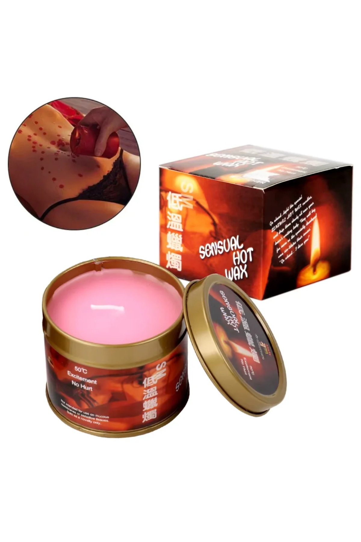 Sensual Hot Wax Pink Massage Candle Kokulu Masaj Mumu Düşük Sıcaklıkta Damla Mum - Görsel 4