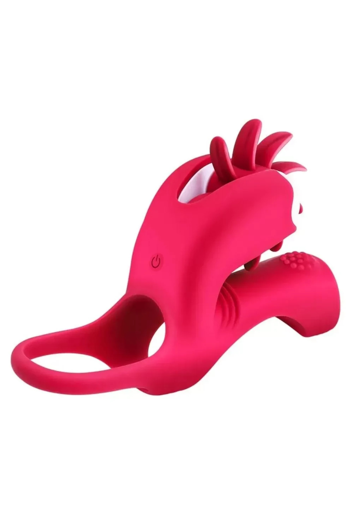 GUIMI Dönebilen Dil Hareketli Klitoris ve G-Spot Uyarıcı Testis ve Penis Halkası - Pembe