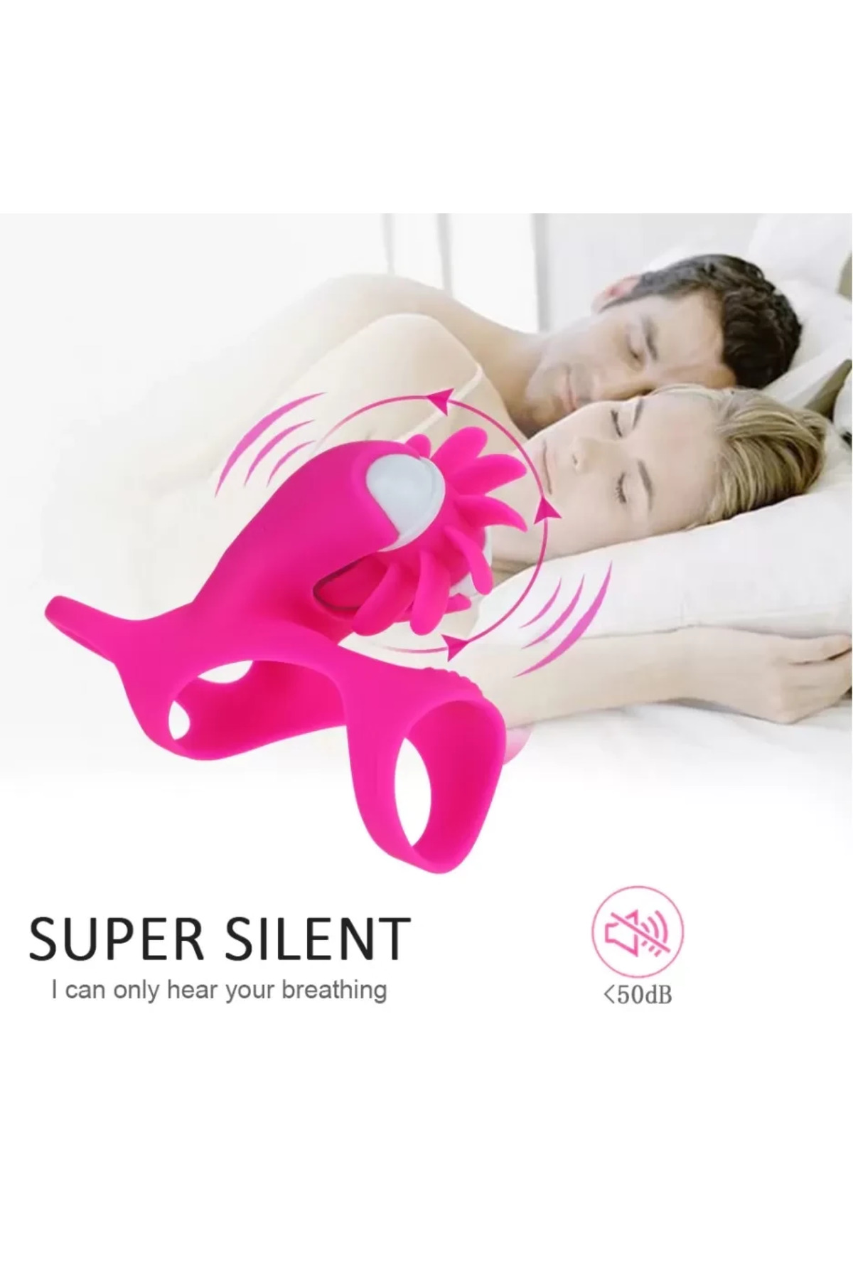 GUIMI Dönebilen Dil Hareketli Klitoris ve G-Spot Uyarıcı Testis ve Penis Halkası - Pembe - Görsel 5